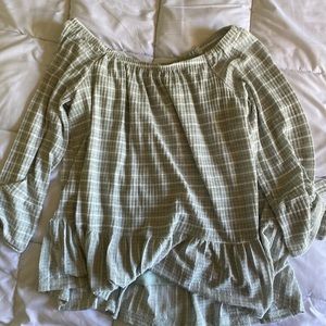 Altar’d State Off-the-shoulder Striped Blouse Sz S